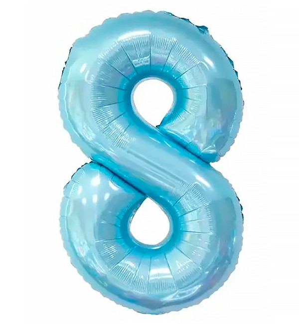 Кулька Цифра "8" (40 см) колір блакитний