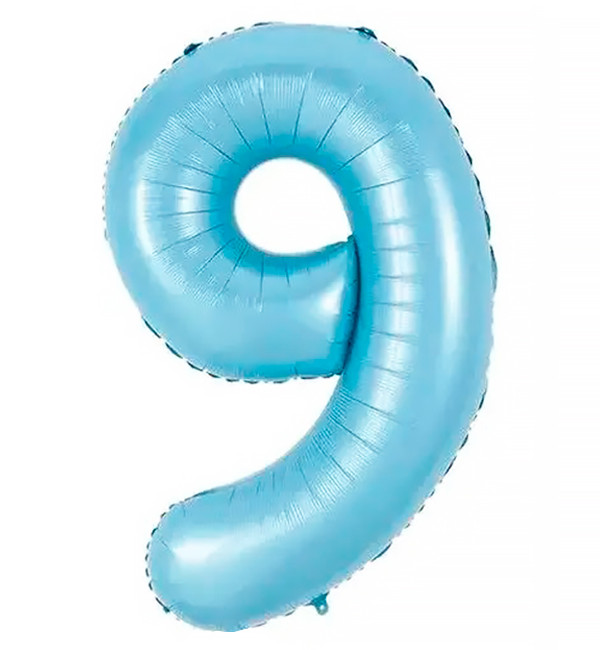 Кулька Цифра "9" (40 см) колір блакитний