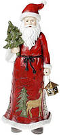 Статуетка декоративна "Санта з ялинкою" 31.5см, в червоному