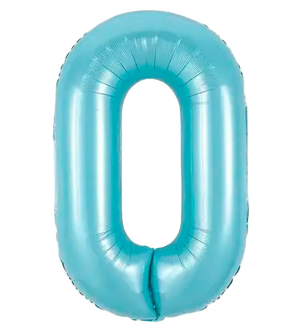 Кулька Цифра "0" (80 см) колір блакитний