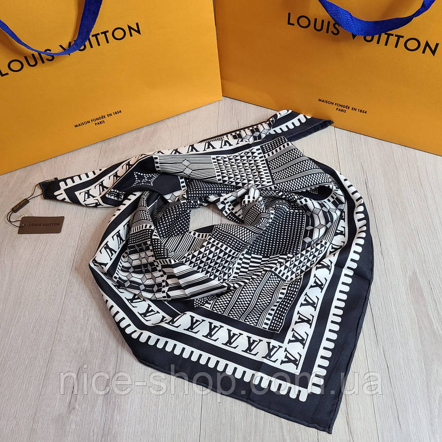 Хустка Louis Vuitton шовкова з ручною підшивкою, фото 1