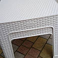 Столик кавовий пластиковий "Rattan" 45*45*50 см, Irak Plastik, Туреччина, білий, фото 6