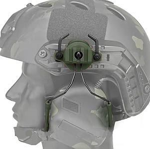 Кріплення адаптер для активних навушників на шолом  (Зелений колір)