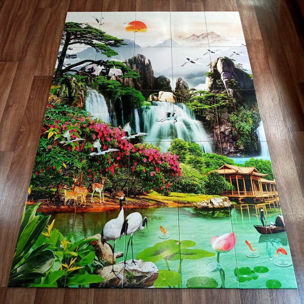 Керамічне панно у ванну / Плитка з малюнком Журавлі, фото 1