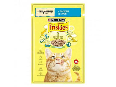 Пауч (корм) для котів Friskies / Лосось шматочками у підливці 85г ТМ PURINA FG