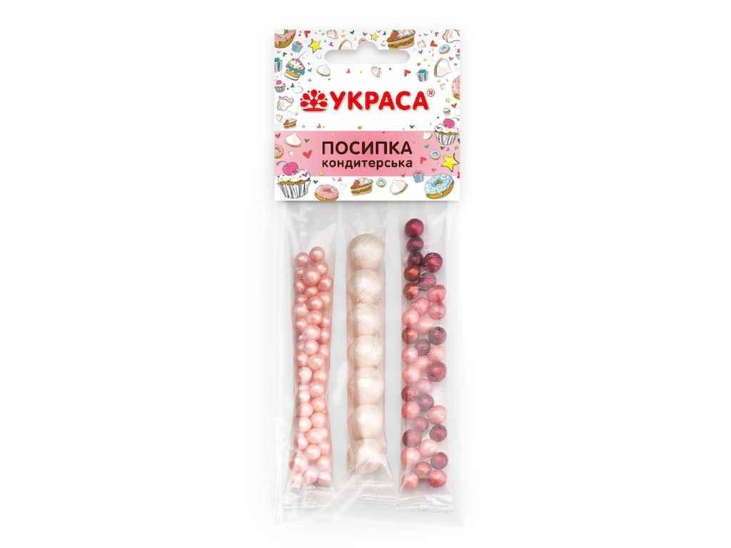Посипка пасхальна Кульки перламутрові №4 3 стіка 17гр ТМ УКРАСА, фото 1