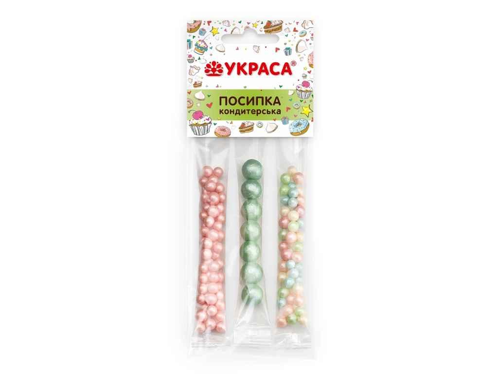 Посипка пасхальна Кульки перламутрові №1 3 стіка 17гр ТМ УКРАСА, фото 1