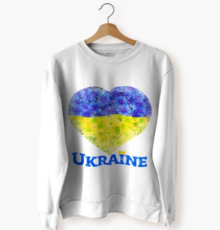 Світшот дитячий з принтом з Україною в серці