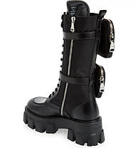 Ботинки Prada Monolith Pouch Tall Boots Black Leather, фото 6