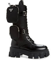 Ботинки Prada Monolith Pouch Tall Boots Black Leather, фото 3