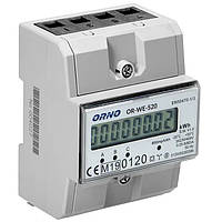 Счётчик электроэнергии на DIN-планку 3-фазный ORNO (OR-WE-520) 80A электросчетчик трехфазный Б0871-3