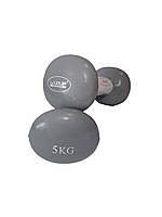 Гантелі вінілові пара LiveUp VINYL DUMBBELL EGG HEAD (LS2001-5)