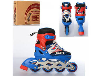Детские раздвижные ролики на шнурках с баклей 31-34р A4123-S-BL