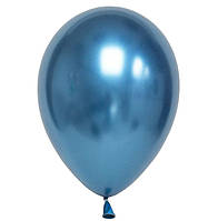 Латексные воздушные шарики хром 11" голубой 10шт Qualatex