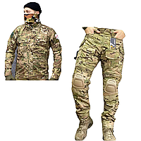 Камуфляжна форма мультикам брюки с наколенниками китель, Тактическая форма S mili