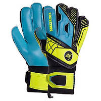 Перчатки вратарские Soccermax GK-012 10 Сине-черно-лимонный (57508108)