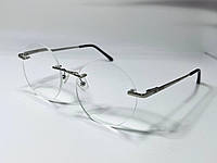 Корректирующие очки для зрения кругые безоправные дужки на флексах +2.0