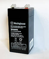 Свинцево-кислотна акумуляторна батарея Westinghouse 4V, 4 Ah, terminal T1, 1 шт 47*47*107 мм