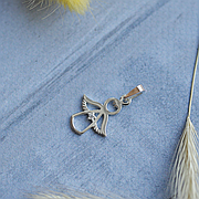 Срібна підвіска Янголятко з камінчиком