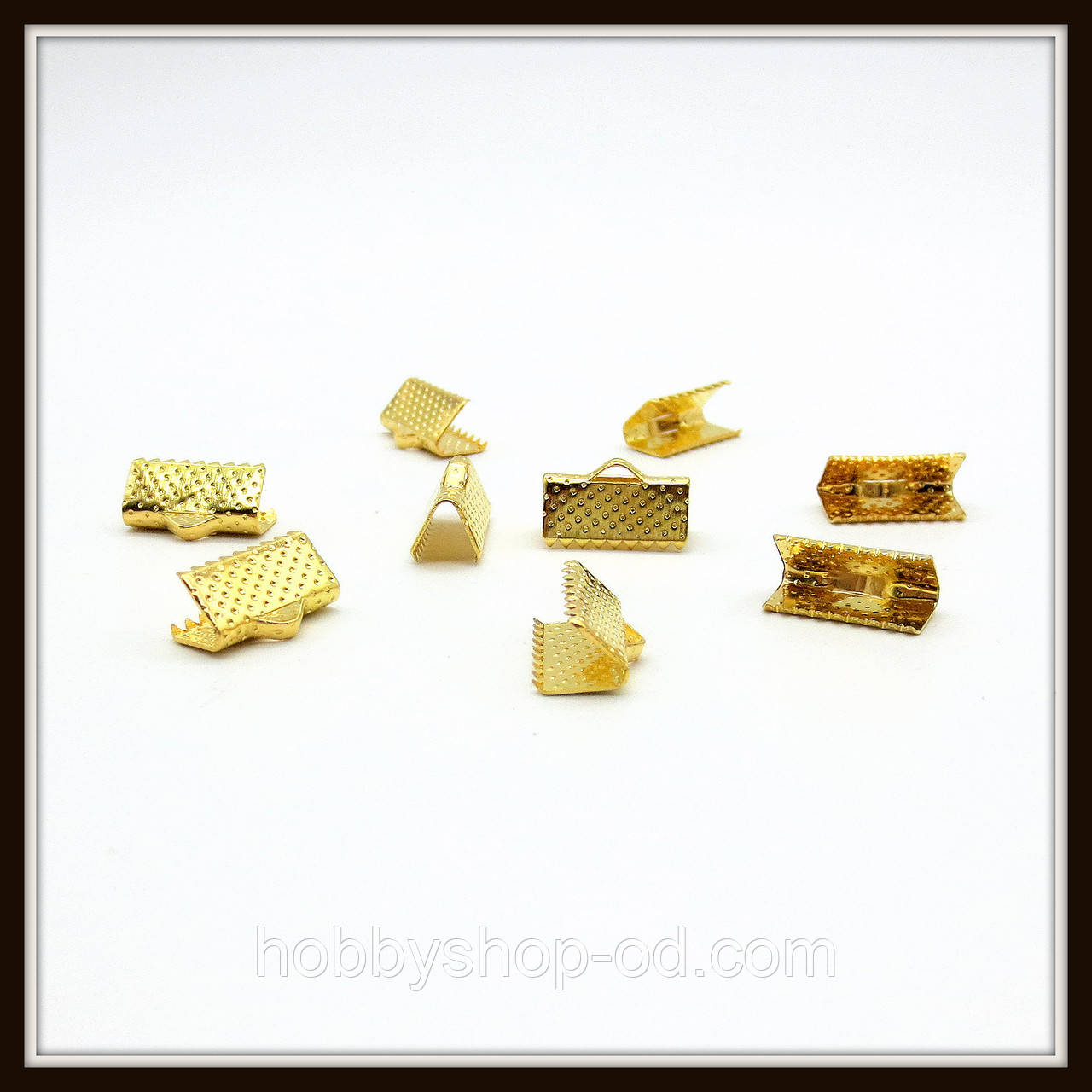 Затискач для стрічок 1,3 см золото (2000 шт.)