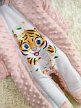 Демісезонний конверт + комбінезон для новонароджених дівчаток, рожевий, принт Тигреня, фото 6