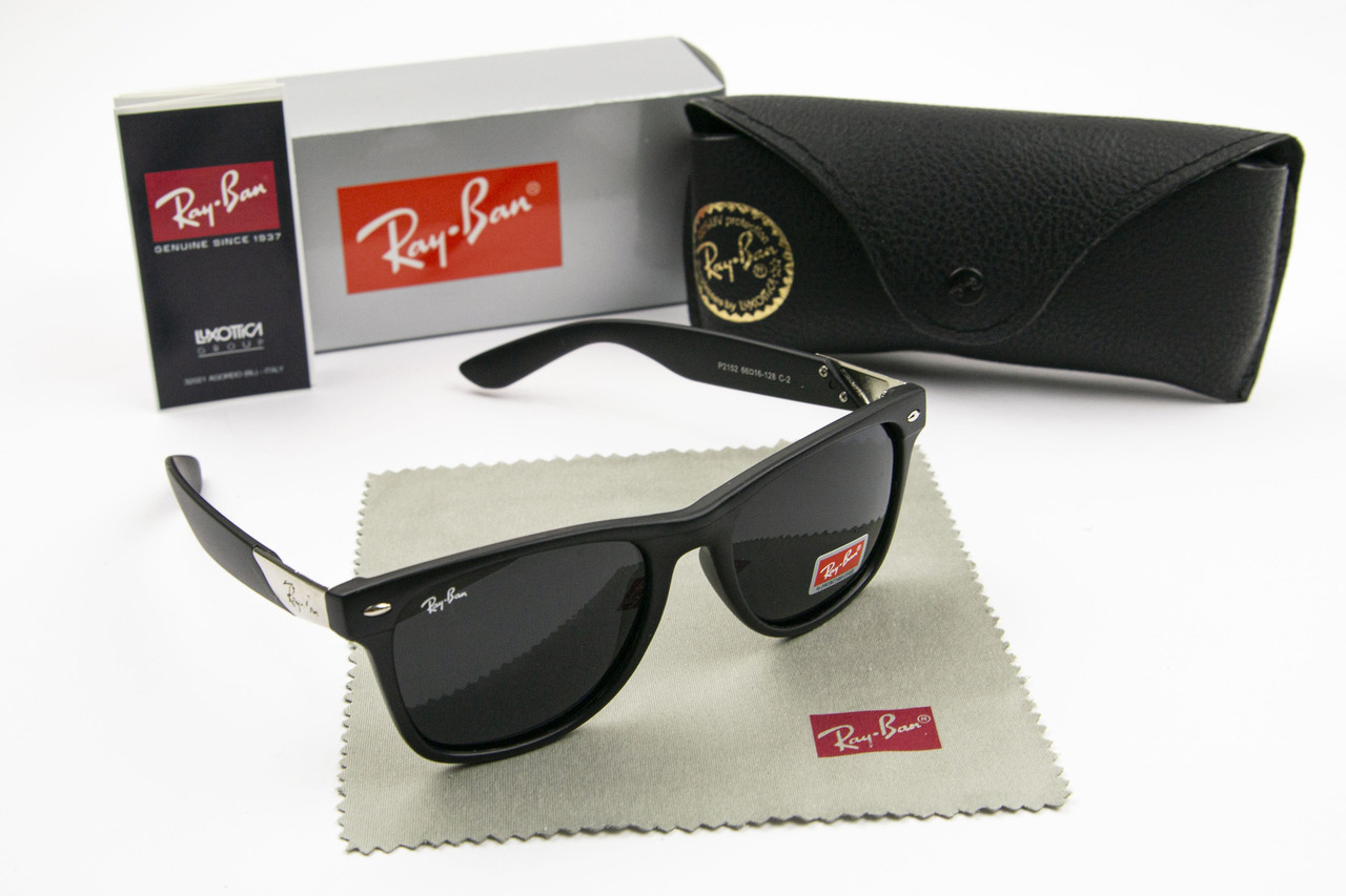 Сонцезахисні окуляри RAY BAN поляризаційні UV400 (арт. P2152) чорні матові