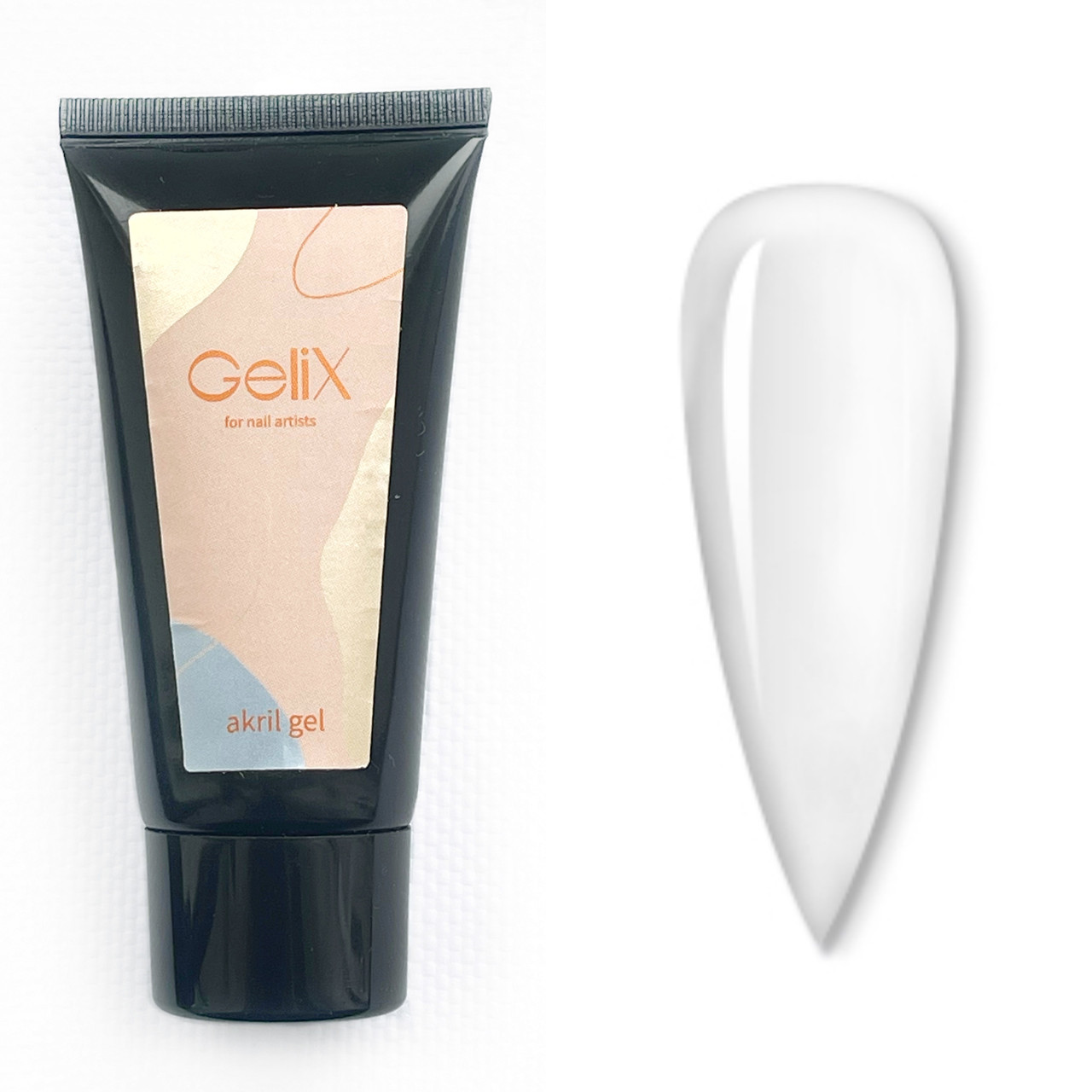 Акрігель GeliX №1 claer, кристально прозорий, дрібнозернистий, 30гр (туба)