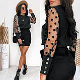 Нарядна кофта з рукавами в горошок, фото 5