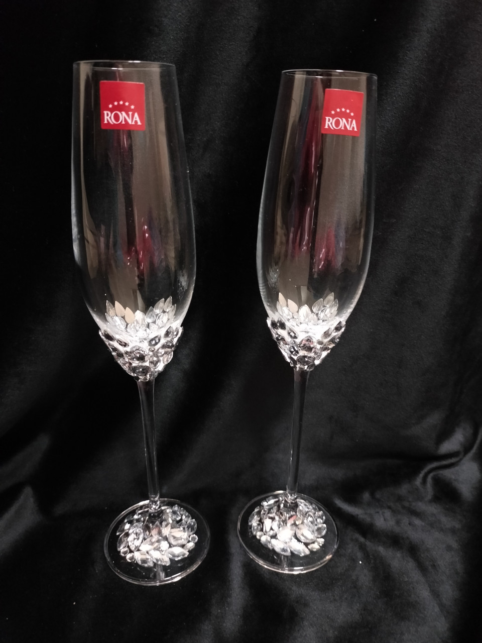 Весільні келихи для молодих з Swarovski