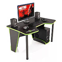 Игровые столы для компьютера геймерские 120 см Современный компьютерный стол GT14 Пк геймерские столы Черно-зеленый