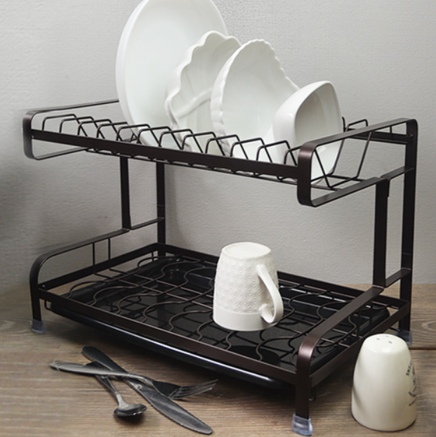 Сушарка для посуду Stenson MH-3533 залізна з пластиковим піддоном/Сушарка для тарілок і склянок, фото 1