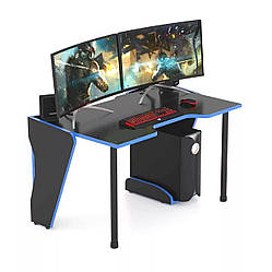 Ігровий робочий стіл 150 см Ігровий комп'ютерний стіл для геймера GT15 Комп'ютерні столи геймерські Чорно-синій