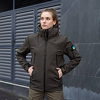 Женская тактическая куртка SoftShell весенняя осенняя Motiv хаки Ветровка демисезонная Софт Шелл на флисе