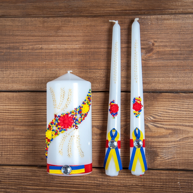 Свічки для весілля декоративні в національному стилі, фото 1