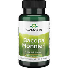 Вітаміни для активного довголіття Swanson Bacopa Monnieri 250 mg 90 Caps (партія до 07/26 на банці не вказано)