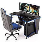 Ігровий стіл для комп'ютера геймерський 120 см Сучасний комп'ютерний стіл XG12 ПК геймерські столи Чорно-синій, фото 2