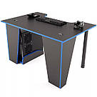 Ігровий стіл для комп'ютера геймерський 120 см Сучасний комп'ютерний стіл XG12 ПК геймерські столи Чорно-синій, фото 3