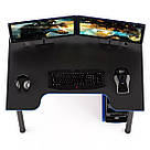 Ігровий стіл для комп'ютера геймерський 120 см Сучасний комп'ютерний стіл XG12 ПК геймерські столи Чорно-синій, фото 4
