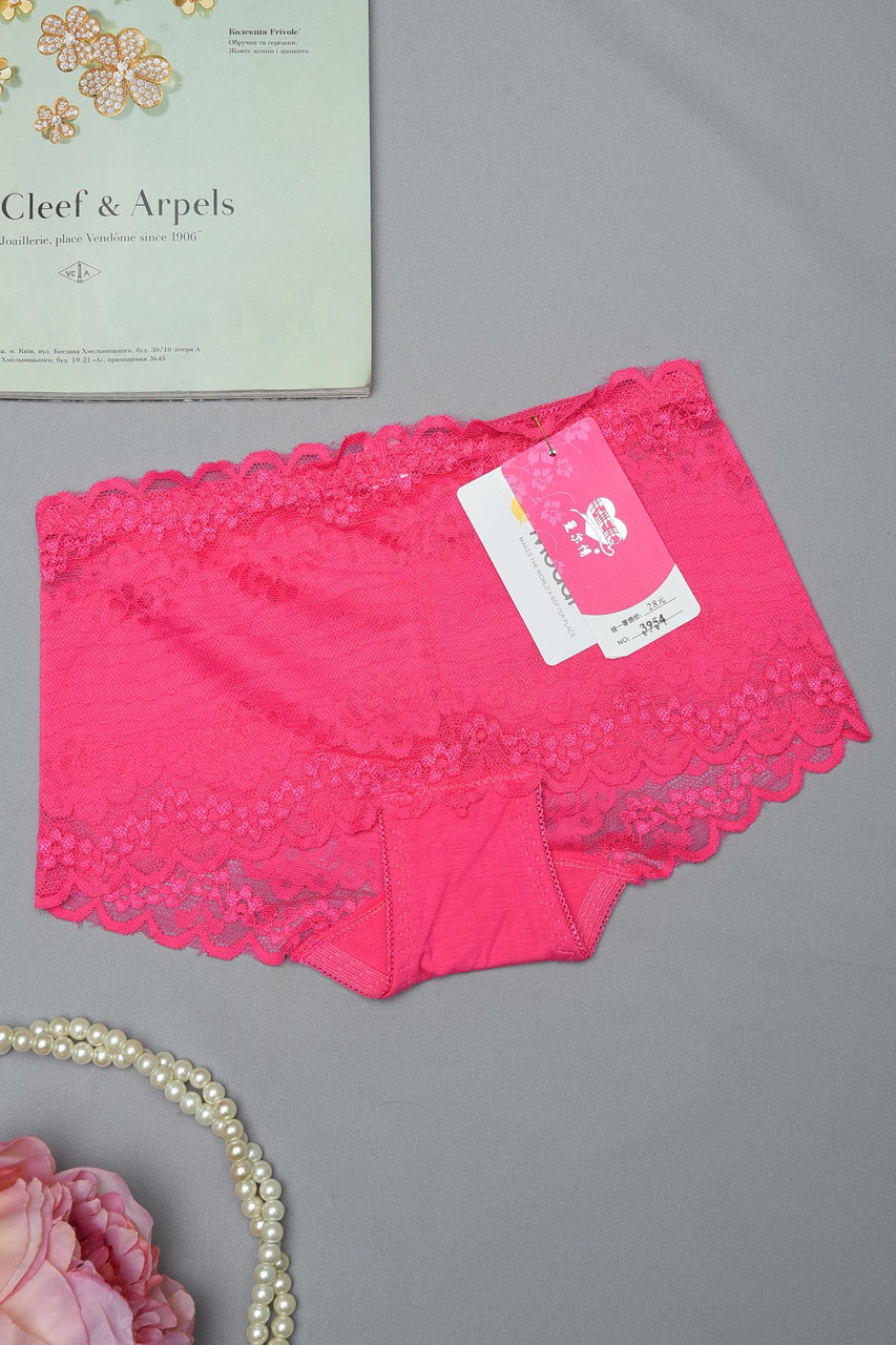 Труси жіночі з гіпюром малинового кольору розмір 40-42 154971S, фото 1