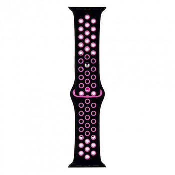 Ремінець для годинника Apple Watch аналогів Apple Watch 42-44 мм силіконовий Чорний з фіолетовим (KG-6482)