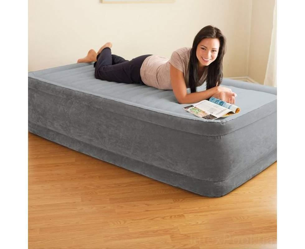 Надувне ліжко одномісне Intex 64412 з вбудованим електронасосом 220В, 191 x 99 x 46 см, фото 1