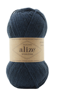Пряжа Wooltime Alize-846 синьо-джинсовий