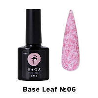 Saga База Leaf №06 розовая с розовыми хлопьями, 9 мл