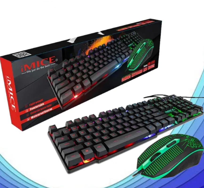 Клавіатура ігрова провідна з підсвічуванням та мишкою iMICE KM-680 комплект клавіатура та миша для ПК