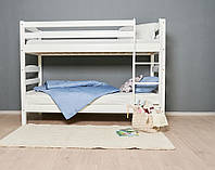 Кровать двухъярусная деревянная белая 80х190 Л-303