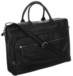 Чоловіча шкіряна сумка, портфель для ноутбука Always Wild LAP513NDM чорна