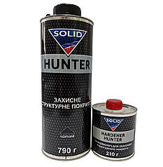 Захисне структурне покриття Solid Profesional Hunter 790 мл + 210 мл, 1 л Комплект Чорний