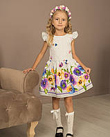 Детское украинское платье "Незабудки" 104-146