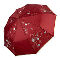 Женский складной механический зонт от Toprain, бордовый, 0097-2