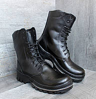 Ботинки берцы зимние кожаные DMS-1 чёрные